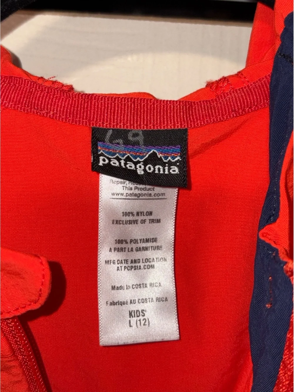 Vintage Patagonia Kid Red Orange Windbreaker Jacket 90s Y2K Outdoor Gorpcore